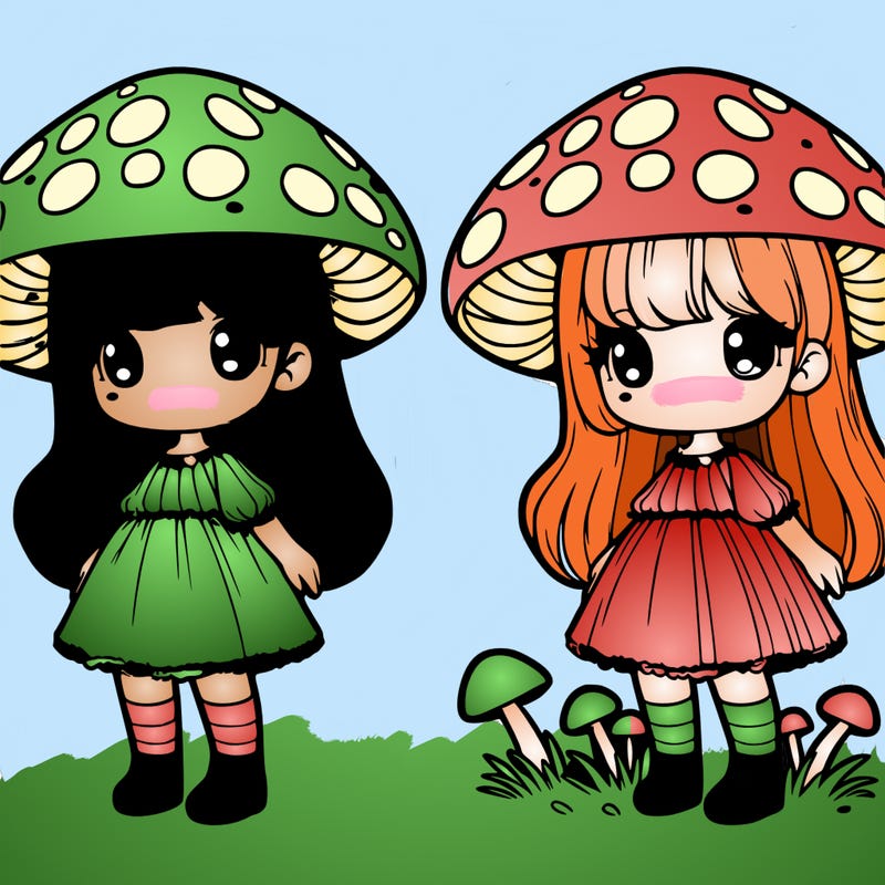 realistic mushroom girl