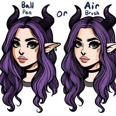 realistic girl with horns