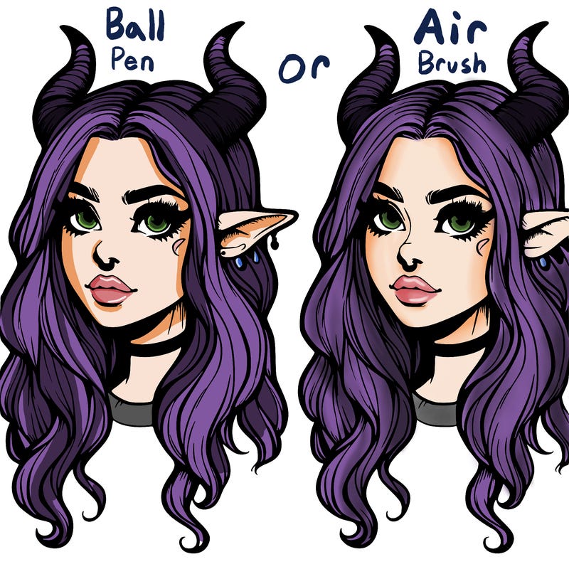 realistic girl with horns