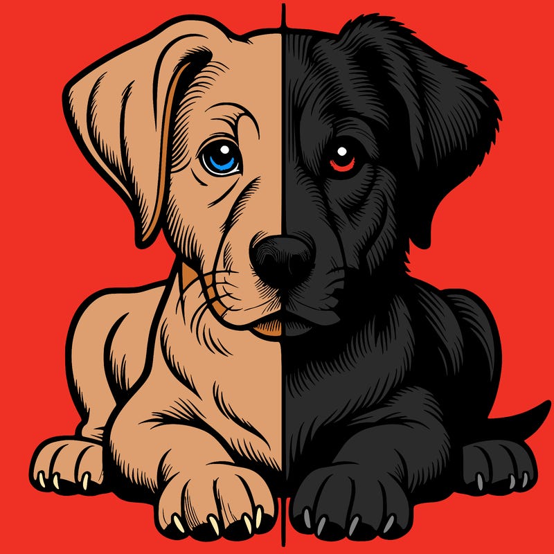 realistic dog split picture