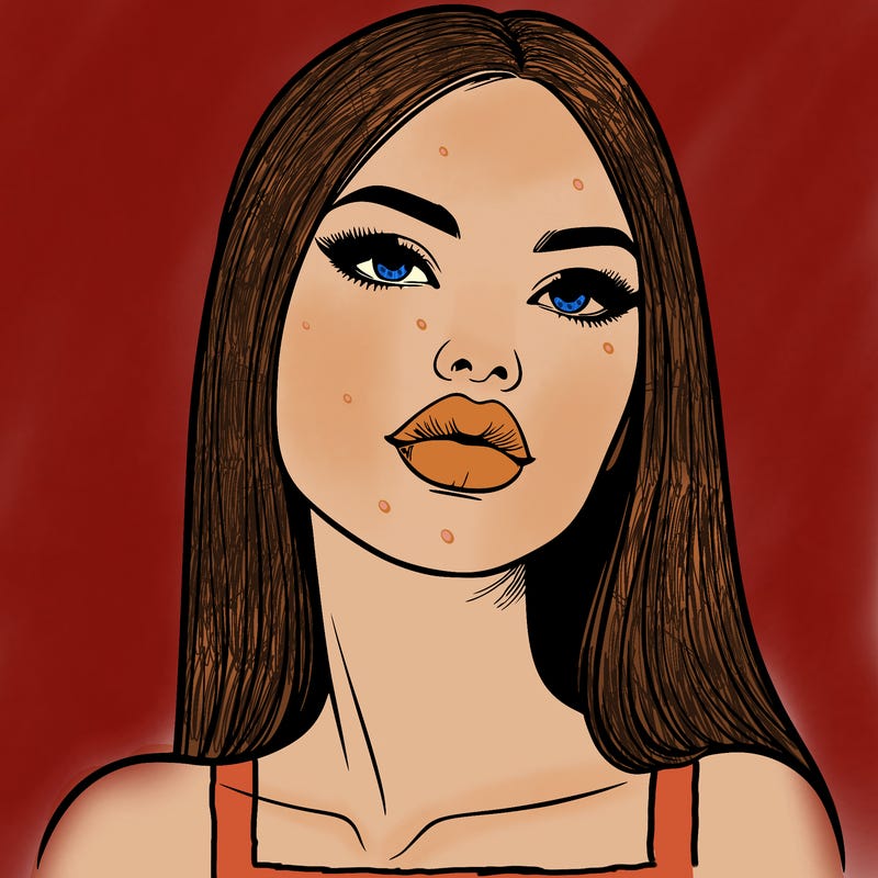 realistic woman with full lips