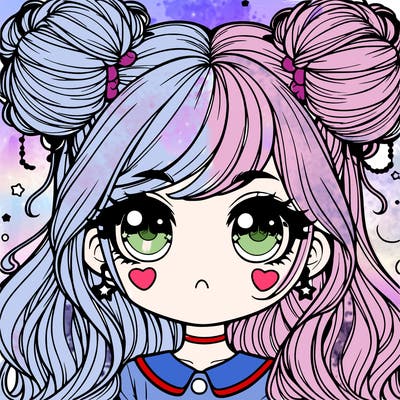 pretty girl with space buns