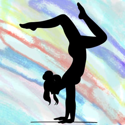 a woman doing a handstand