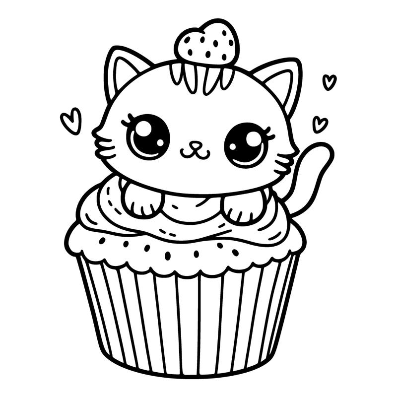 cute kitten in a cupcake