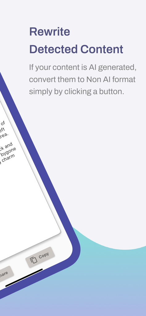 AI Writing Detector - ScanAI - Interface ScanAI montrant la fonction de réécriture de contenu détecté pour convertir le texte IA en format humain