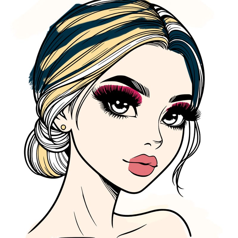 realistic girl with lashes