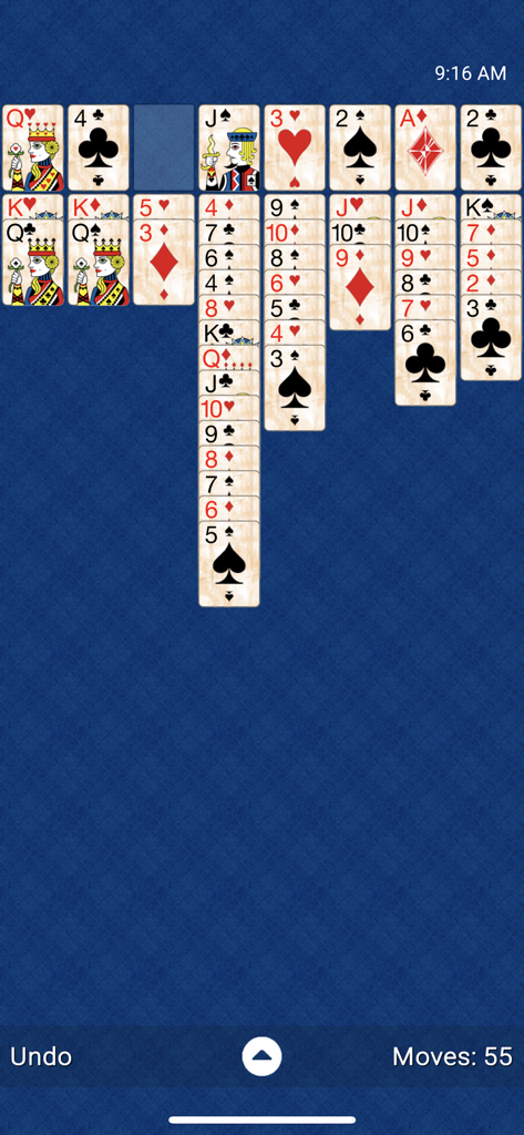 Free Cell Classic - Gameplay of Free Cell Classic solitaire card game in portrait mode