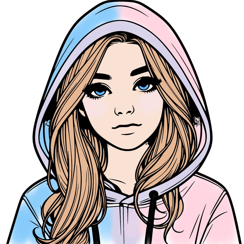realistic girl with a hoodie