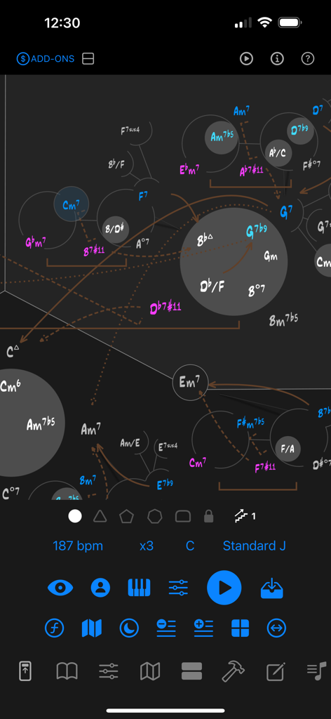 Mapping Tonal Harmony Pro - Mapa funcional interactivo de Mapping Tonal Harmony Pro con progresiones de acordes y análisis tonal