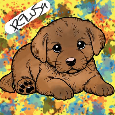 a cute realistic puppy