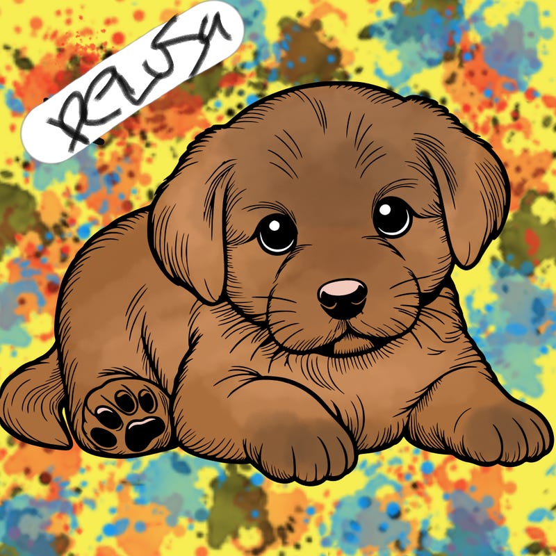 a cute realistic puppy