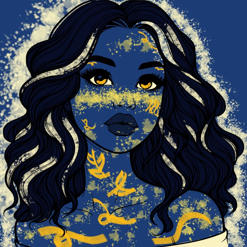 realistic girl with wavy hair and lips