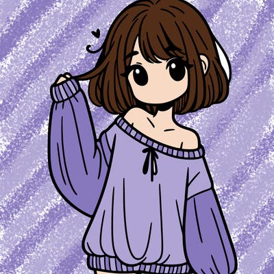 girl in baggy sweater hanging off her shoulder