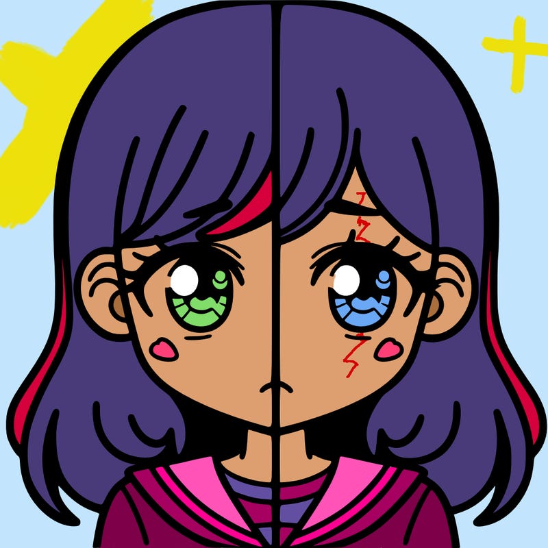 a split of a girl