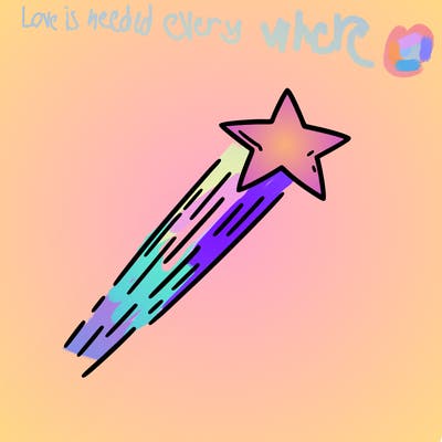 a shooting star in the sky