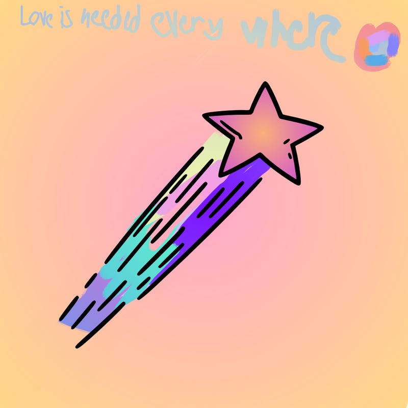 a shooting star in the sky