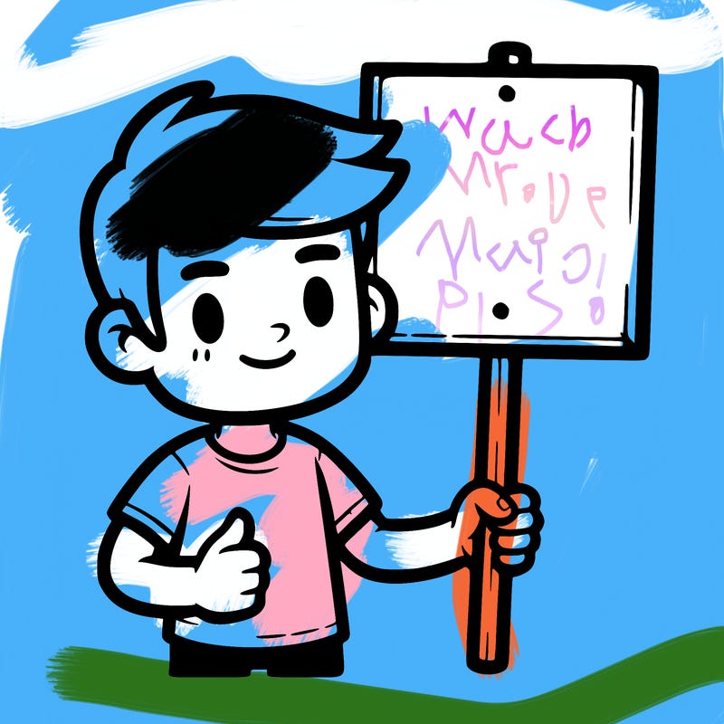 a guy holding a sign