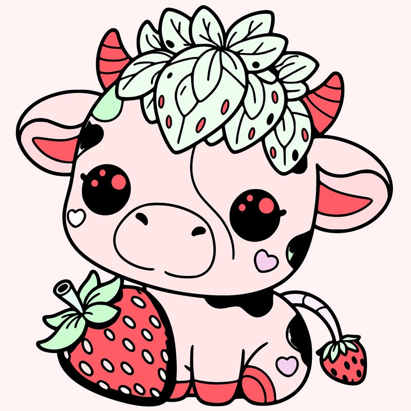 cute strawberry cow