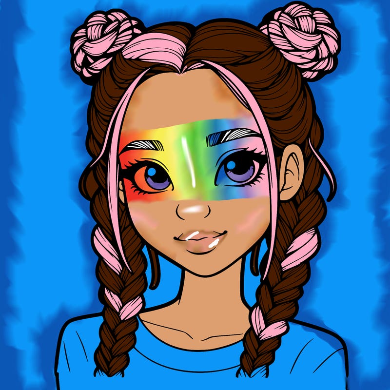 realistic girl with braids