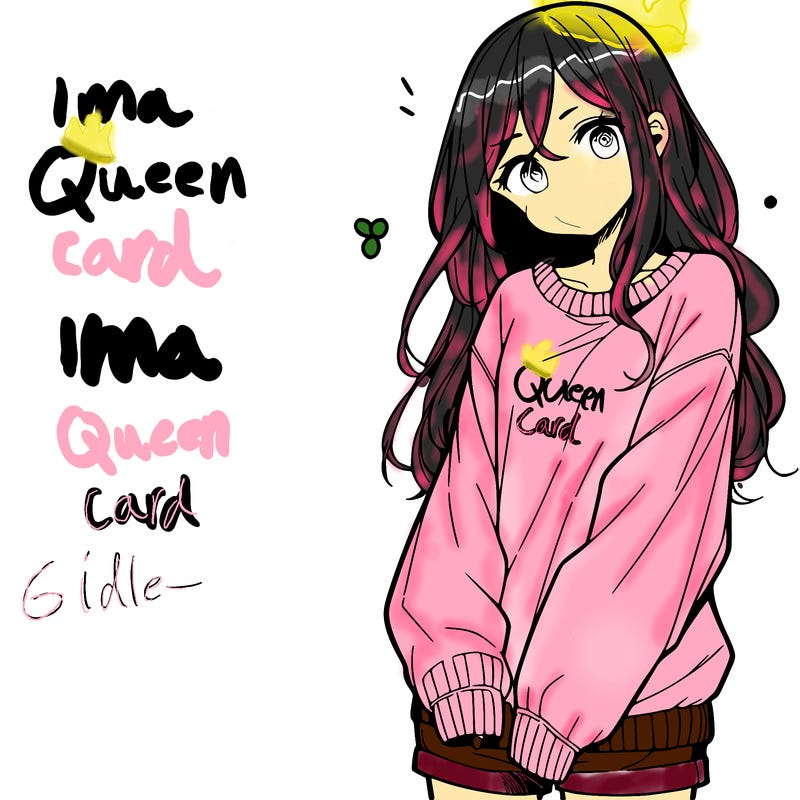 manga teen girl  in a sweater and baggy pants