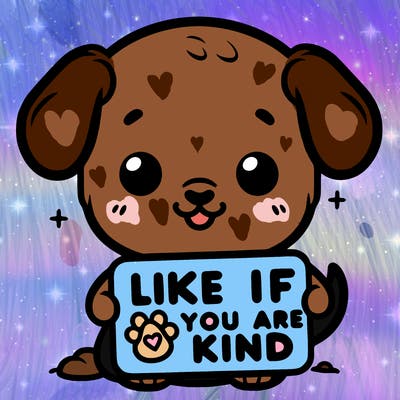 make a sign that says like if you are kind with a cute little dog