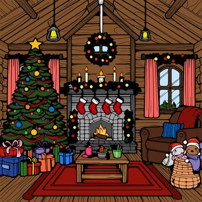 christmas house interior