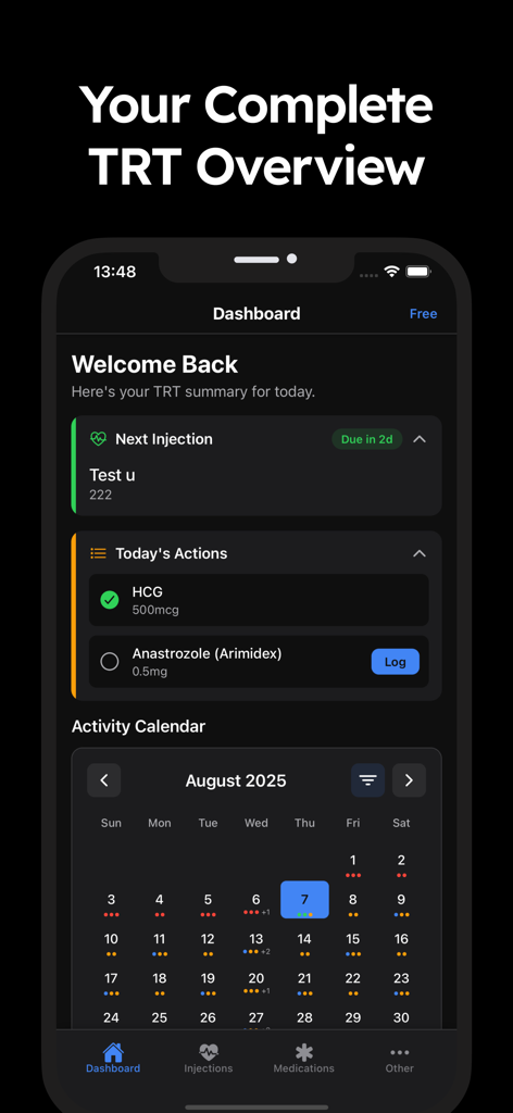 TRT Tracker: Injections log - Medical App | MWM