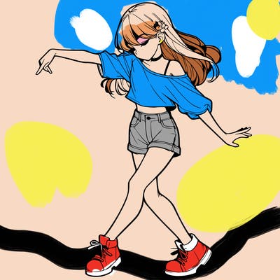 realistic girl danceing