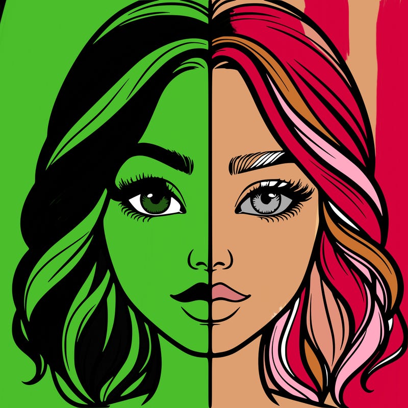 realistic girl split half