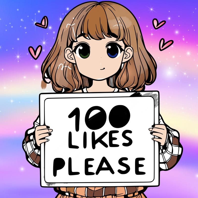 a girl holding a sign saying 100 likes please