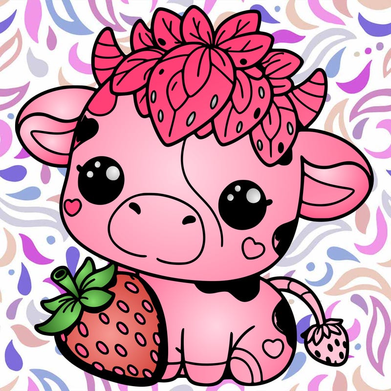 cute strawberry cow