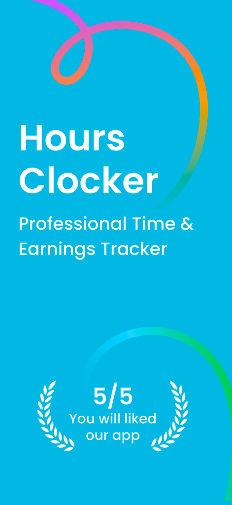 Hours Clocker: AI Punch Time - Hours Clocker professional time and earnings tracker intro screen with a five star rating