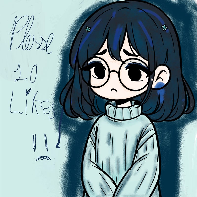 sad girl with glasses in a sweater