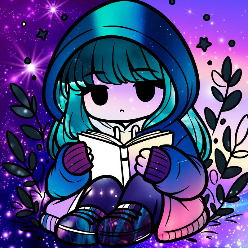 girl in oversized hoodie reading a book