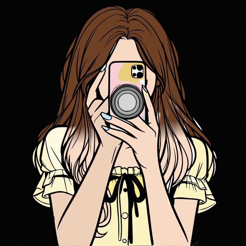a realistic girl holding her phone taking pictures