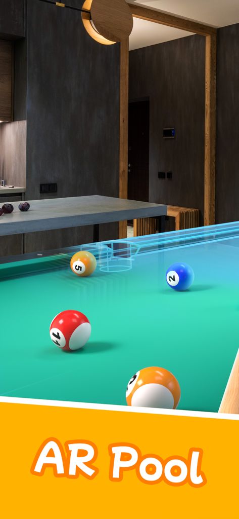 Augmented reality billiards gameplay in a home setting
