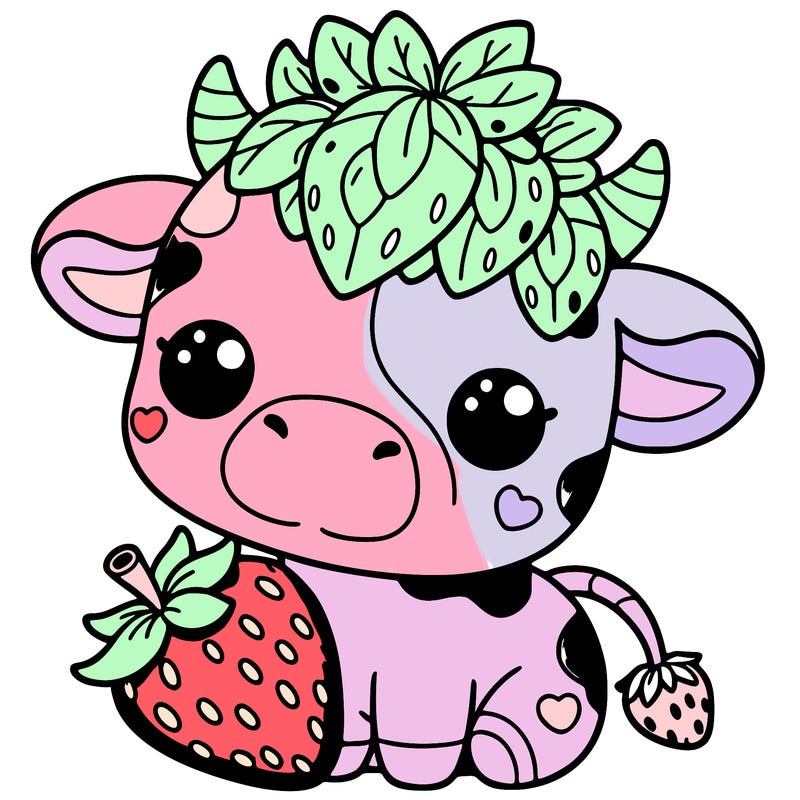cute strawberry cow