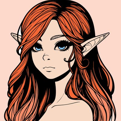 elf girl realistic dark fantasy