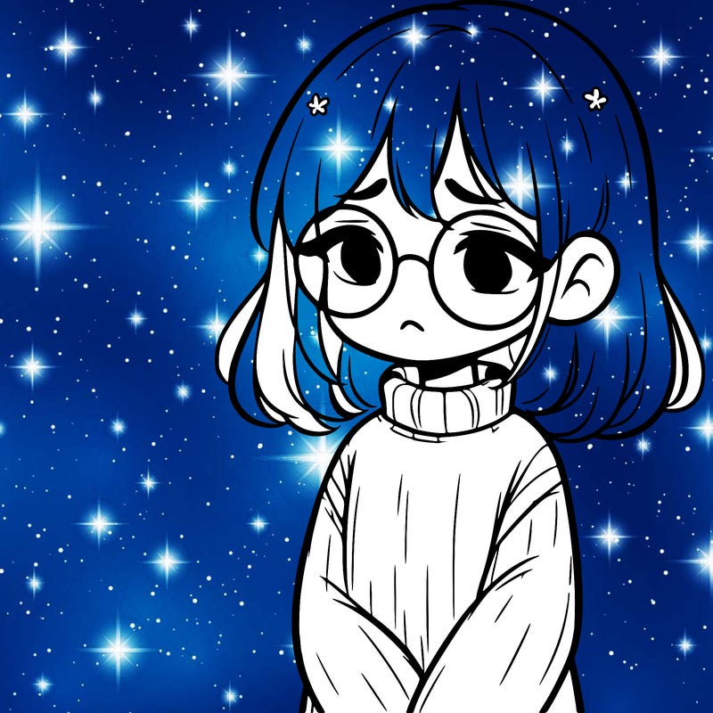 sad girl with glasses in a sweater