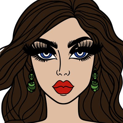 woman with extravagant makeup