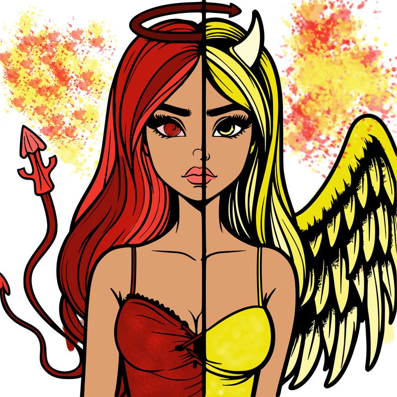 devil vs angel realistic girl