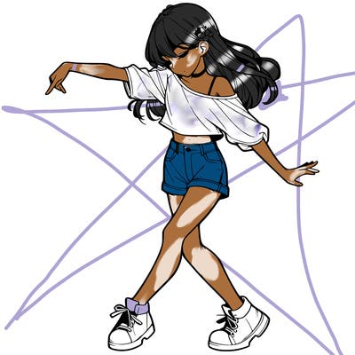 realistic girl danceing