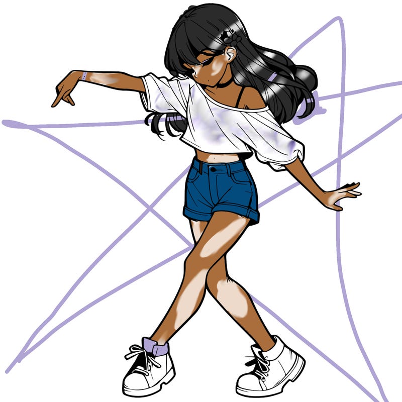 realistic girl danceing