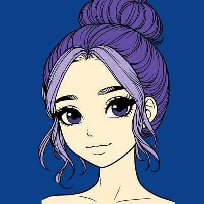 realistic pretty girl with hair in bun