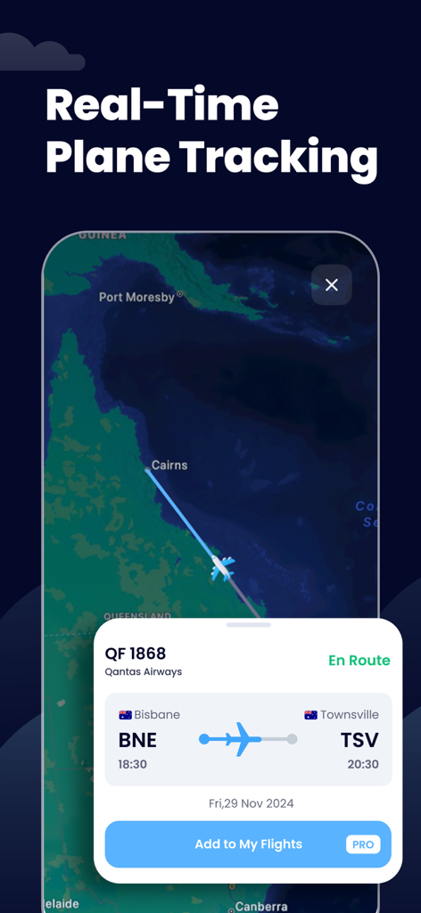 FlightRadar Pro: Track Flights - FlightRadar Proアプリのインタラクティブマップ上のリアルタイムの飛行機追跡とフライトの詳細。