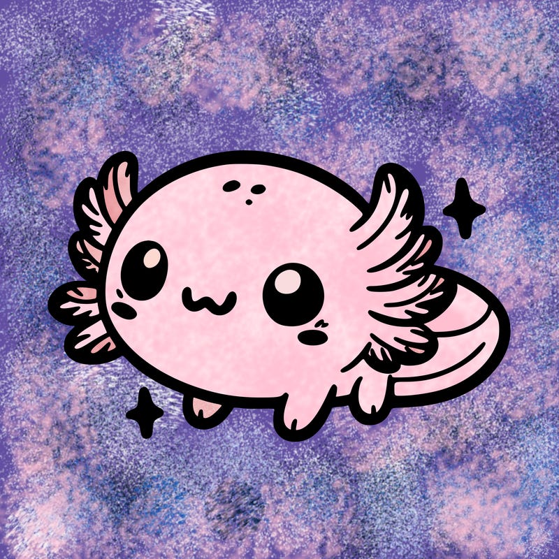 cute easy baby axolotl