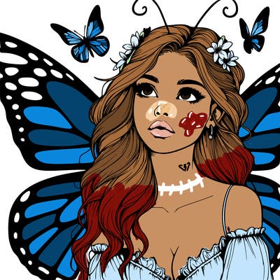 butterfly fairy realistic girl