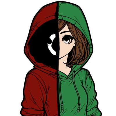 realistic girl with hoodie