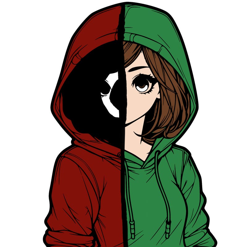 realistic girl with hoodie