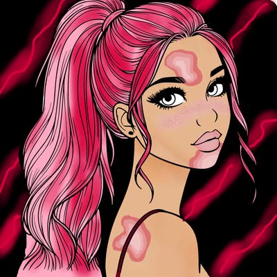 realistic pretty girl with high pony tail